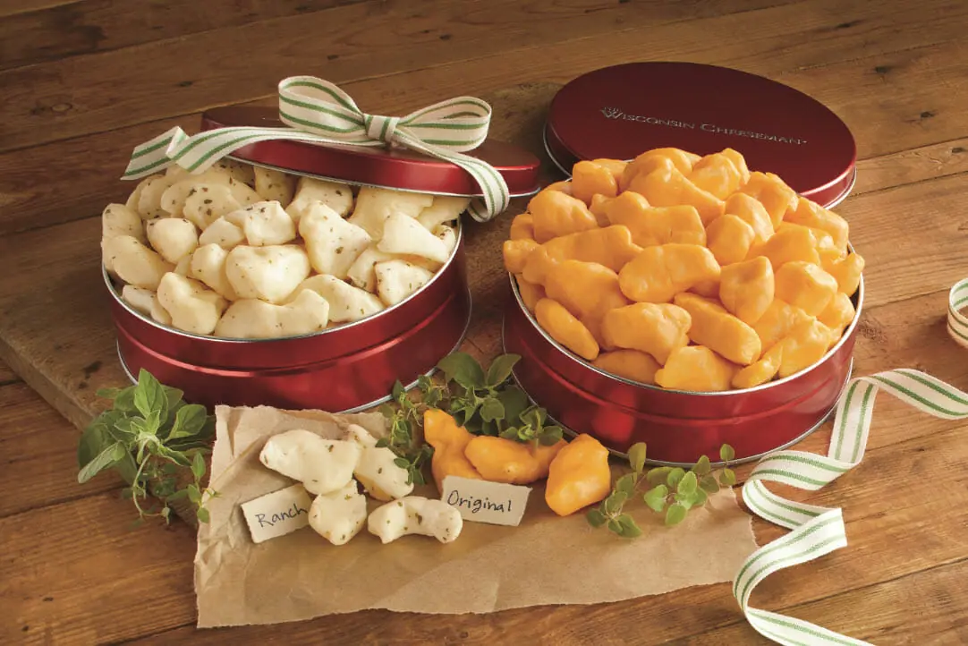 Ranch and Original Cheese Curds in Tins