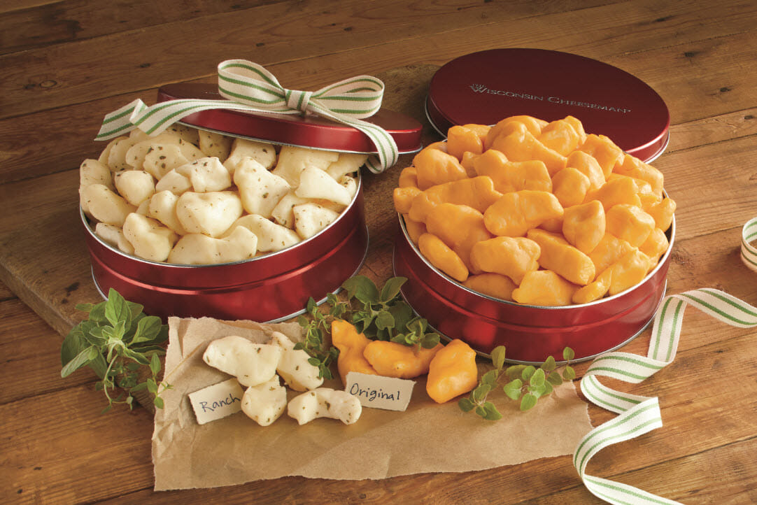 Ranch and Original Cheese Curds in Tins